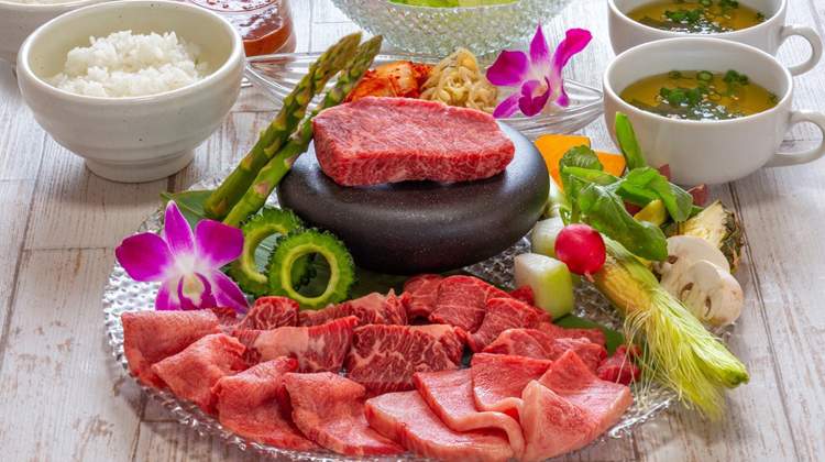 Marbled beef and red meat set meal