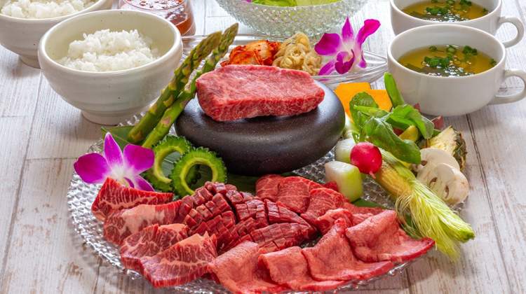 Japanese red meat set meal