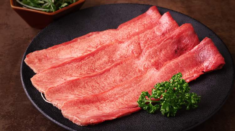 Grilled Sliced Beef Tongue with Ume-Flavored Vegetables