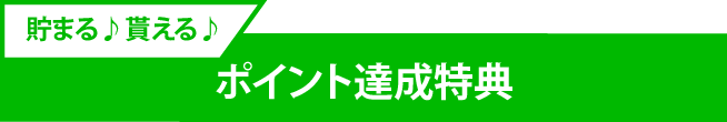 貯まる貰えるポイント達成特典